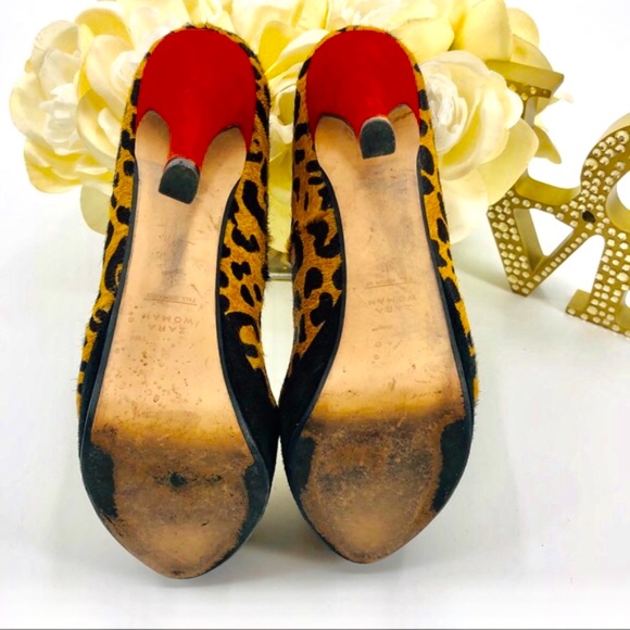 Zara Woman Cheetah Red Heel Platform Pumps - Picture 7 of 7